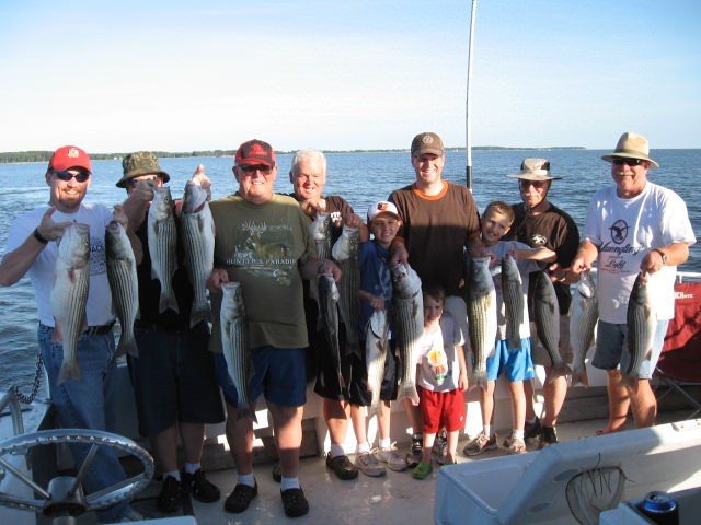 Live-Lining For Chesapeake Bay Striped Bass! Sawyer Chesapeake Bay Fishing Charters From Maryland's Eastern Shore!